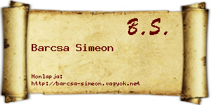 Barcsa Simeon névjegykártya